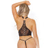 Coquette Black Label Harness with Adjustable Choker Black/Rose Gold O/S