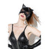 Cat Mask with Lace Eyes and Ears Black OS Hanging (view 2)