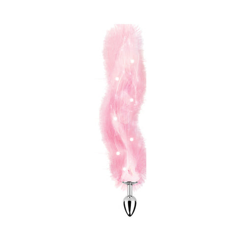 Foxy Tail Light Up Faux Fur Butt Plug With Multicolored Light Pattern