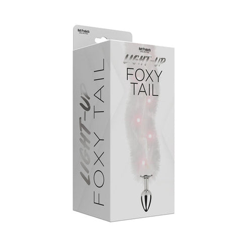 Foxy Tail Light Up Faux Fur Butt Plug With Multicolored Light Pattern