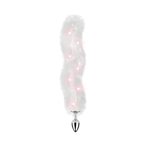 Foxy Tail Light Up Faux Fur Butt Plug With Multicolored Light Pattern