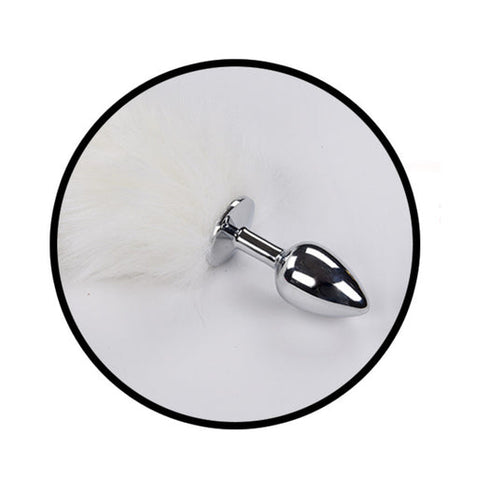 Foxy Tail Light Up Faux Fur Butt Plug With Multicolored Light Pattern