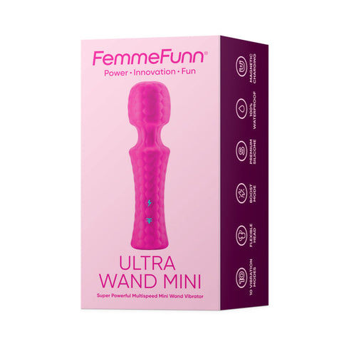 FemmeFunn Ultra Wand Mini Rechargeable Flexible Textured Silicone Vibrator