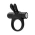 Forto Bunny Rechargeable Silicone Vibrating Cockring with Stimulating Ears Black (view 5)