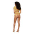 Dreamgirl Embroidered Eyelet Band and Stretch Fishnet Bustier and G-string Set Citrus XL
