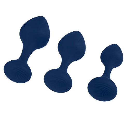 Playboy Tail Trainer 3-Piece Silicone Anal Plug Training Kit Navy (view 3)