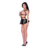 Lust Fetish Iris Open Cup Harness Crotchless Babydoll Black S/M