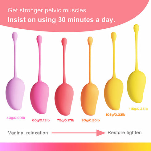 Honey Play Box Mango Tropical Weighted Kegel Ball 6-Piece Exercise Set Assorted Color