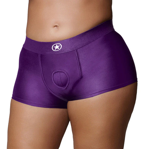 Ouch! Vibrating Strap-on Boxer Purple