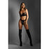 Fantasy Lingerie Edge Quilted Wetlook/Mesh Underwire Bra & Crotchless Panty L/XL (view 2)