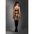 Fantasy Lingerie Edge Quilted Wetlook/Mesh Underwire Bra & Crotchless Panty L/XL (view 3)