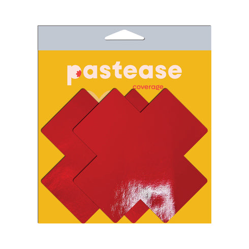 Pastease Faux Latex Pleather Vinyl Red Full Breast Covers Support Tape (view 2)