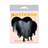 Pastease Faux Latex Pleather Vinyl Black Melty Heart Nipple Pasties (view 2)