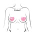 Pastease Faux Latex Pleather Vinyl Baby Pink Melty Heart Nipple Pasties (view 3)