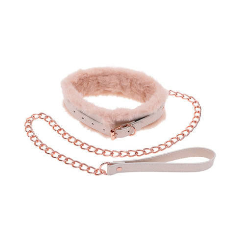 Sportsheets Sex & Mischief Peaches 'n CreaMe Fur Collar & Leash