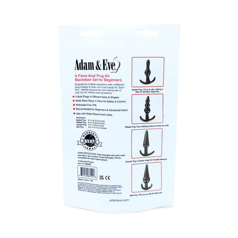 Adam & Eve 4-Piece Anal Plug Kit (Bag)