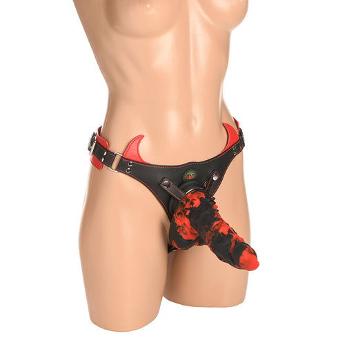 Creature Cocks Horny Devil Strap-On Harness Red (view 2)