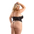 Fantasy Lingerie Leather Look and Lace Underwire Corset with Matching G-String Panty 2XL (view 2)