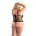 Fantasy Lingerie Gold Flecked Mesh Corset with Lightly Padded Underwire Cups & Matching G-String 2XL (view 2)