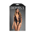 Fantasy Lingerie Domina Mesh Tie-Back Plunge Front Teddy with Buckle Waist and Lock & Key Detail