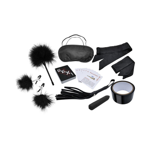 Bondage Kit for Couples - 10 Piece BDSM Set with Restraints, Vibrator & Toys