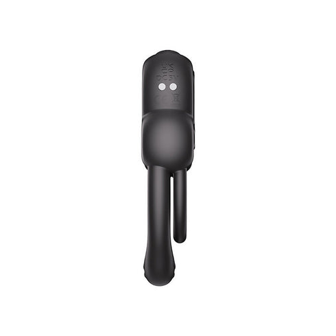 Honey Play Box Anello App-Controlled Vibrating Double Cock Ring with Clitoral Stimulator Black