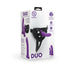 Together Duo Silicone 2-Piece 5.5 in. & 8 in. Dildo and Harness Set Purple