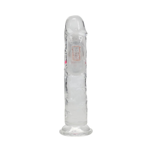 RealRock Wireless Rechargeable Remote Control LED Vibrating 7 in. Dildo Clear