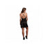 Le Desir Open Back Silk Dress with Criss Cross Details and Slit Black