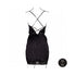 Le Desir Open Back Silk Dress with Criss Cross Details and Slit Black