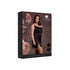 Le Desir Open Back Silk Dress with Criss Cross Details and Slit Black