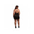 Le Desir Open Back Silk Dress with Criss Cross Details and Slit Black