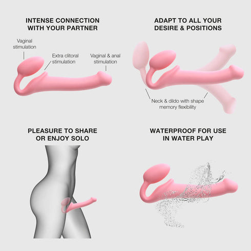 Strap-On-Me Silicone Bendable Strapless Strap-On Pink Small