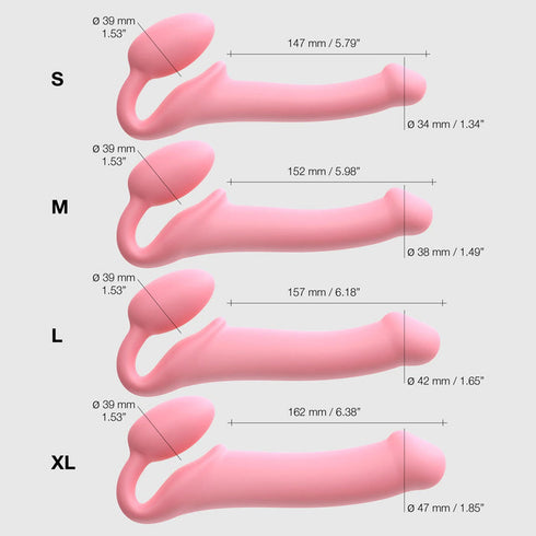 Strap-On-Me Silicone Bendable Strapless Strap-On Pink Small
