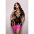 Fantasy Lingerie Vixen Ready Or Not Ombré Knit Asymmetrical Keyhole Halter Dress Black/Pink