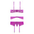 Magic Silk Butterfly Fantasies Bra, Garter & Thong Set Neon Purple