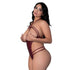 Lust Fetish Medusa Burgundy Cupless & Crotchless Teddy Lingerie