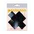 Pastease Plus X: Faux Latex Pleather Vinyl Black Cross Pasties (view 5)