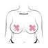Pastease Plus X: Faux Latex Pleather Vinyl Baby Pink Cross Pasties (view 3)