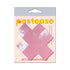 Pastease Plus X: Faux Latex Pleather Vinyl Baby Pink Cross Pasties (view 5)