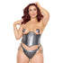 Adjustable Boned Faux Leather Cincher with Removable Metal Chains