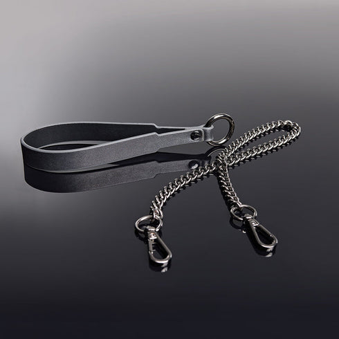 Adjustable Faux Leather with Removable Chain Leash