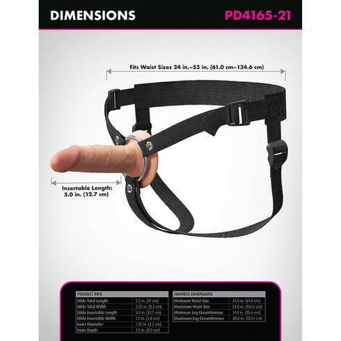 Fantasy X-Tensions Elite Silicone Hollow Strap-On Dual Density 5 in.