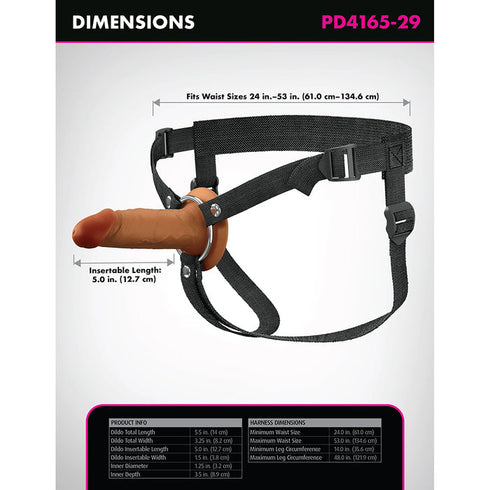 Fantasy X-Tensions Elite Silicone Hollow Strap-On Dual Density 5 in.
