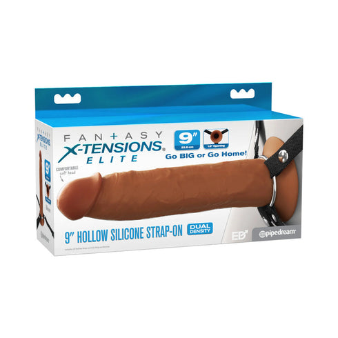 Fantasy X-Tensions Elite Silicone Hollow Strap-On Dual Density 9 in.