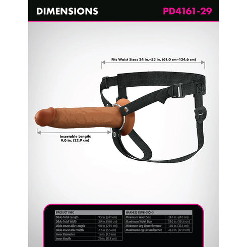 Fantasy X-Tensions Elite Silicone Hollow Strap-On Dual Density 9 in.