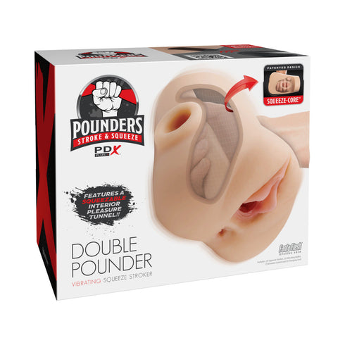 PDX Plus Double Pounder Vibrating Squeeze Stroker Light