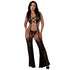 Magic Silk Black Cherry Plunge Top with Removable Chaps & Cheeky Panty Set