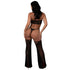 Magic Silk Black Cherry Plunge Top with Removable Chaps & Cheeky Panty Set