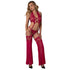Magic Silk Black Cherry Plunge Top with Removable Chaps & Cheeky Panty Set
